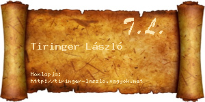 Tiringer László névjegykártya